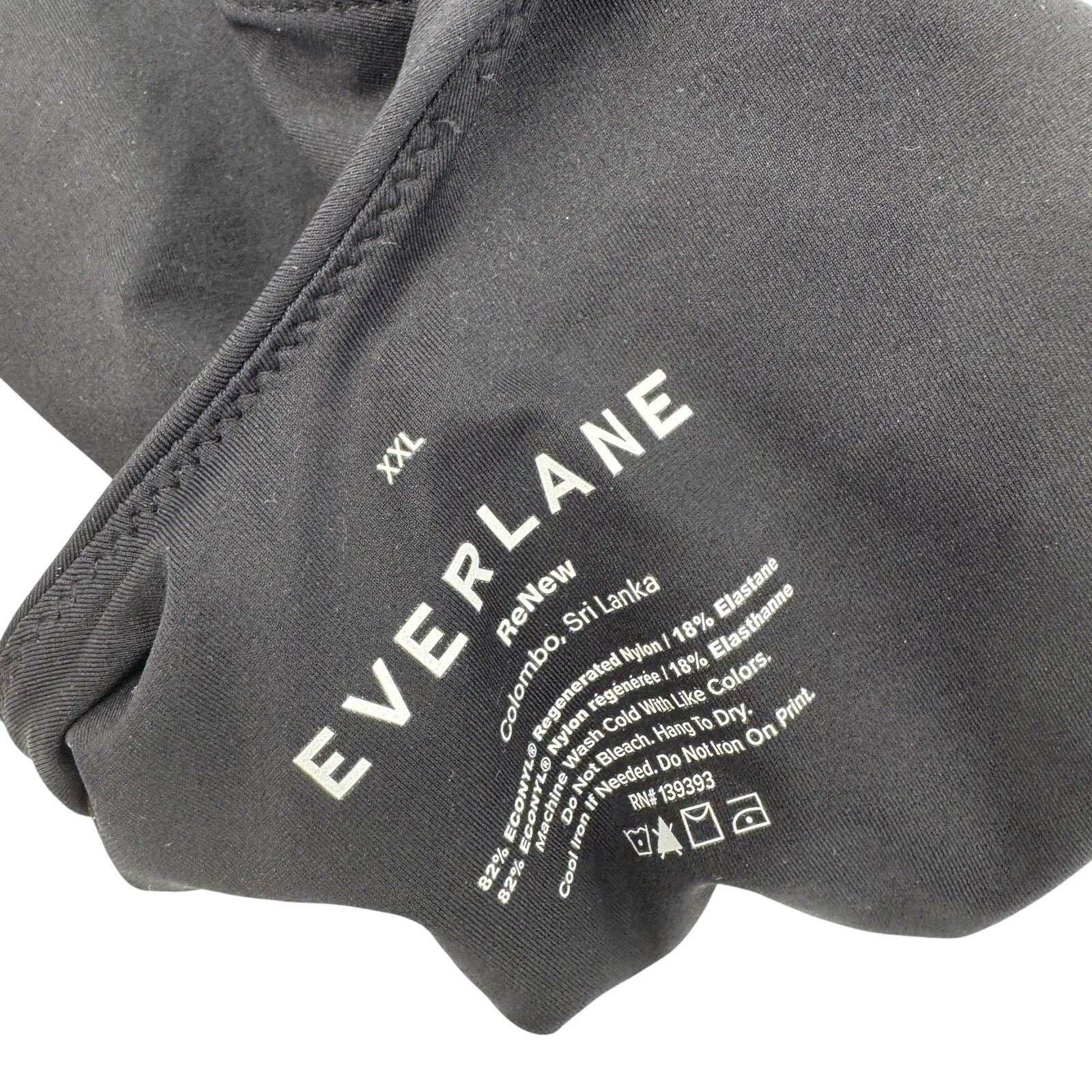 Everlane Swimsuit The String Renew Nylon One Piece Women Size 2XL Black