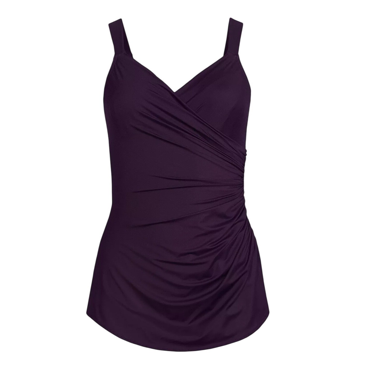 Lands End SlenderSuit V-Neck Skirted Low Leg One Piece Size 16D