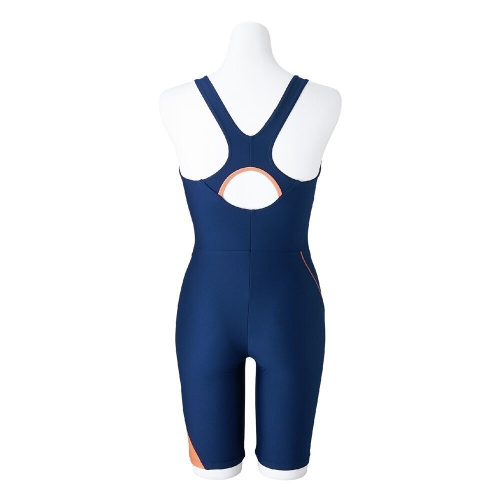 Mizuno Women’s Swim Fitness All-in-One Swimsuit Stroke ONE Navy/Brown/Orange