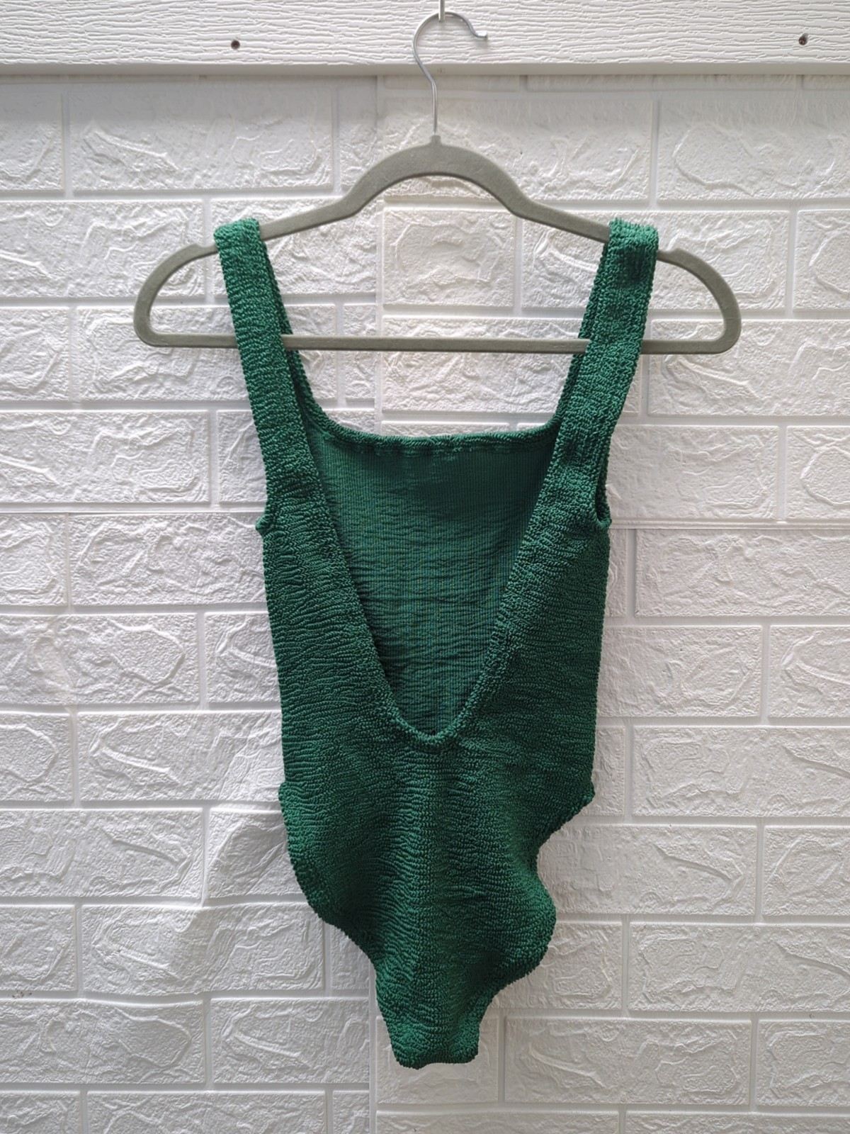 New Hunza G Square Neck Women’s One Piece Swimsuit Emerald Sz OS