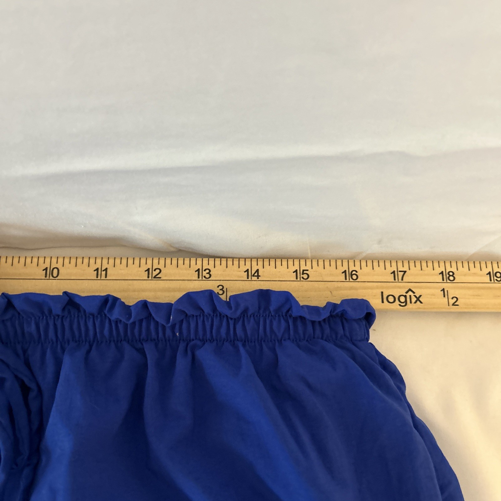 VTG Swim 365 Blue/ White Stripped Hem Spandex One Piece Swim Romper/ Size-14W