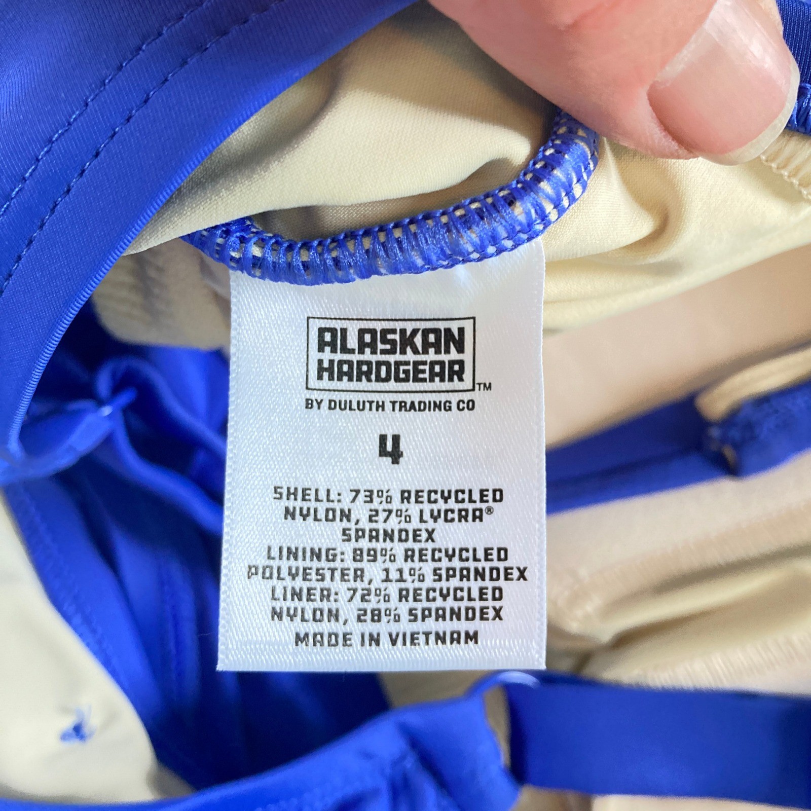 Duluth Trading AKHG Lost Lake Built-In Bra Tankini Blue UPF 50 Adjustable Size 4