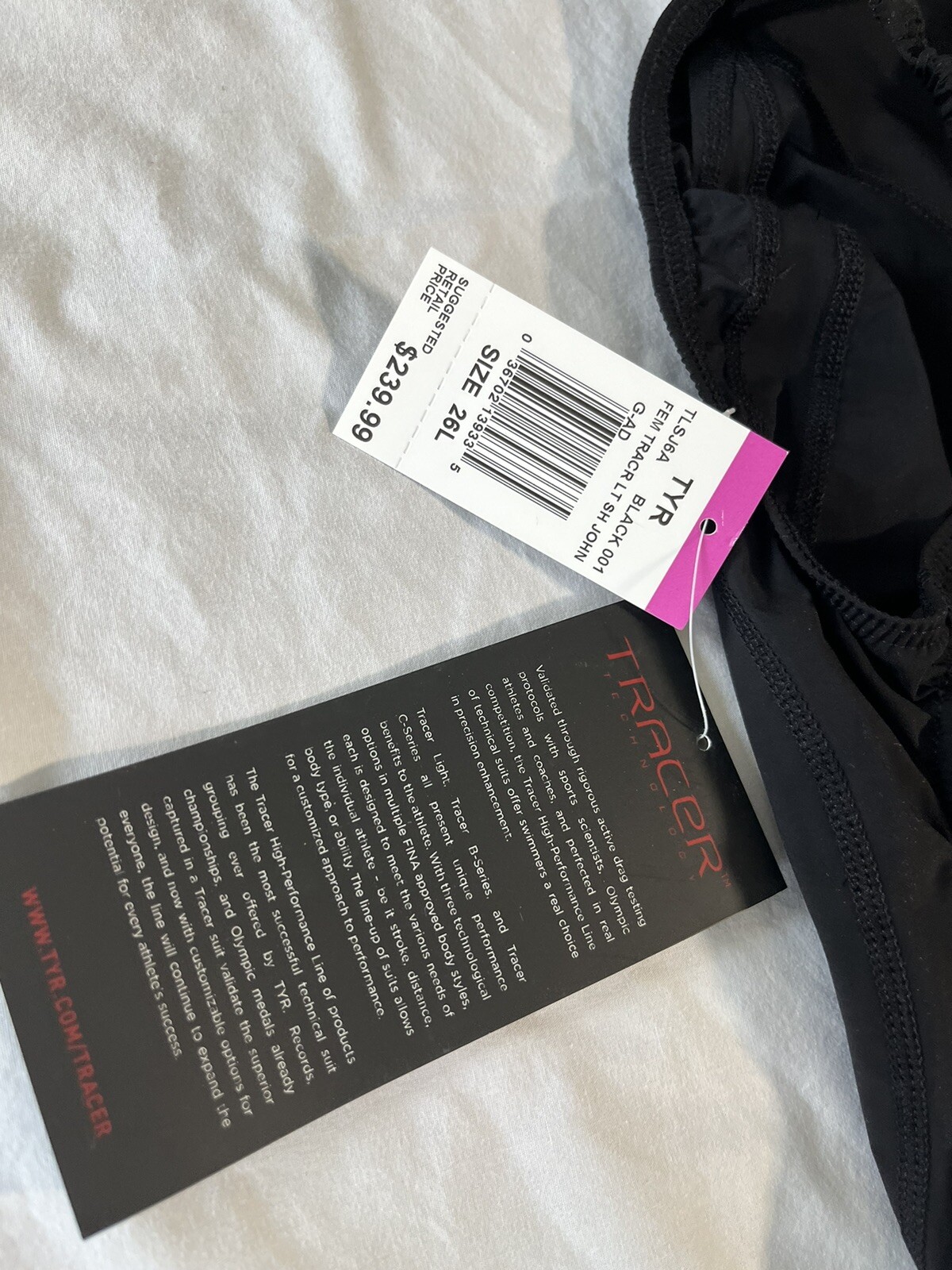 TYR Tracer Light Female Shortjohn Size 26L, Color Black
