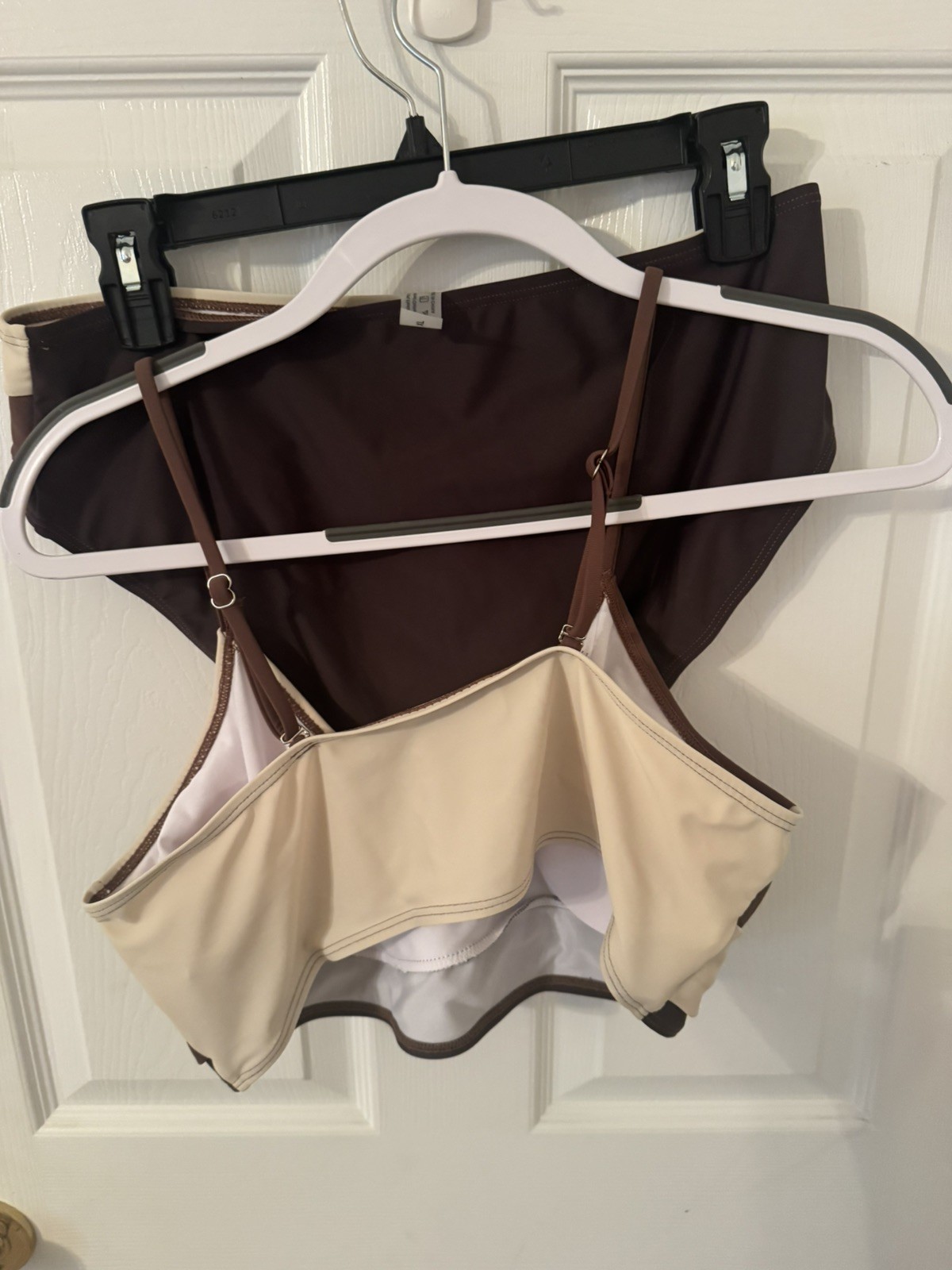 Women’s 2-pc Bathing Suit Never Worn In Brown, Cream,Tan-Lg