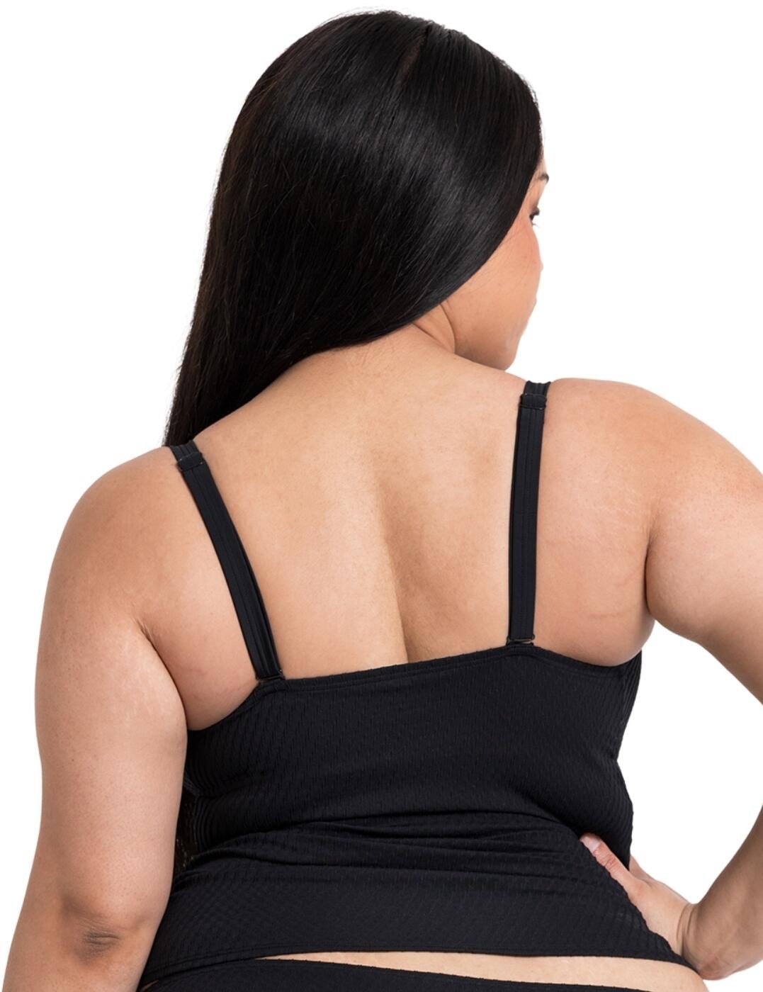 Curvy Kate Jet Set Tankini Top Wireless Non Padded Womens Ribbed Swim CS034408