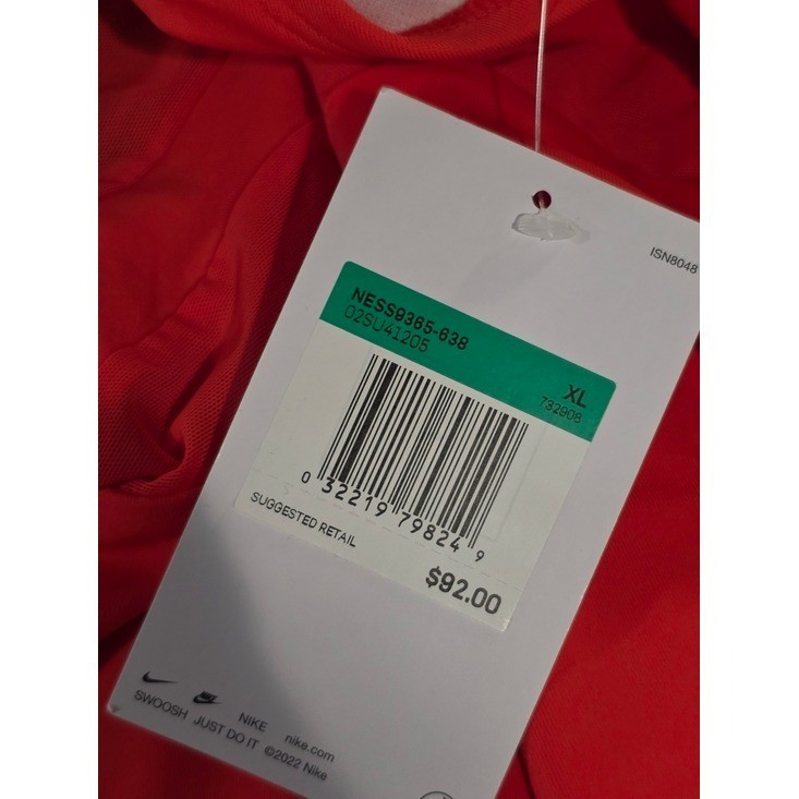 NIKE MESH SOLID EDGE V-BACK SWIMSUIT ONE PIECE CORAL RED SIZE XL NEW COMPETITION