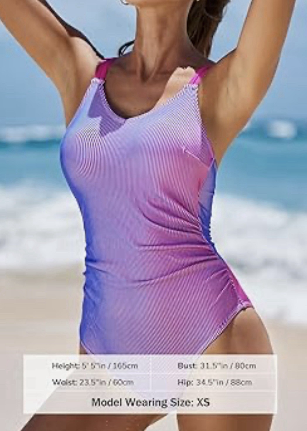 CUPSHE Women’s One Piece Swimsuit Bathing Suit Pink/Blue Size X-Small