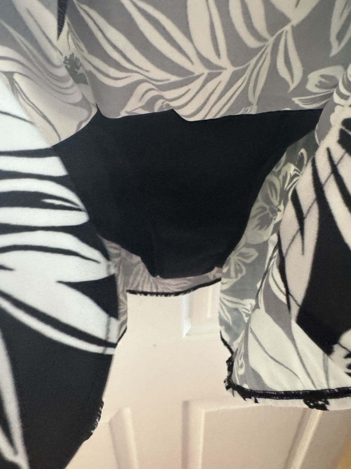 Tropical Escape Woman’s Swim Dress, Size 22W Black & White Tropical Print, NWOT