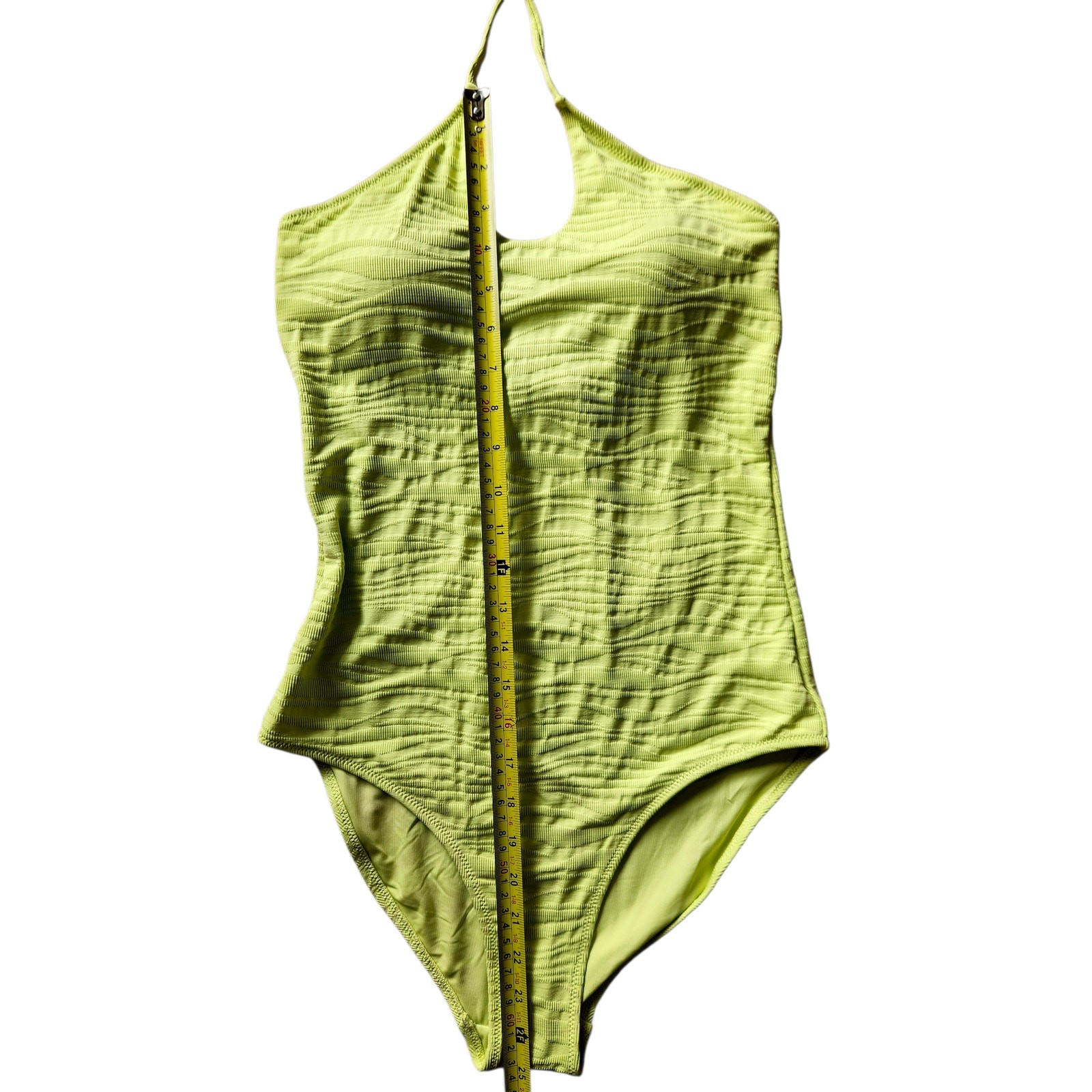 Aerie Real Good Lime Textured Halter One Piece Swimsuit M NWT