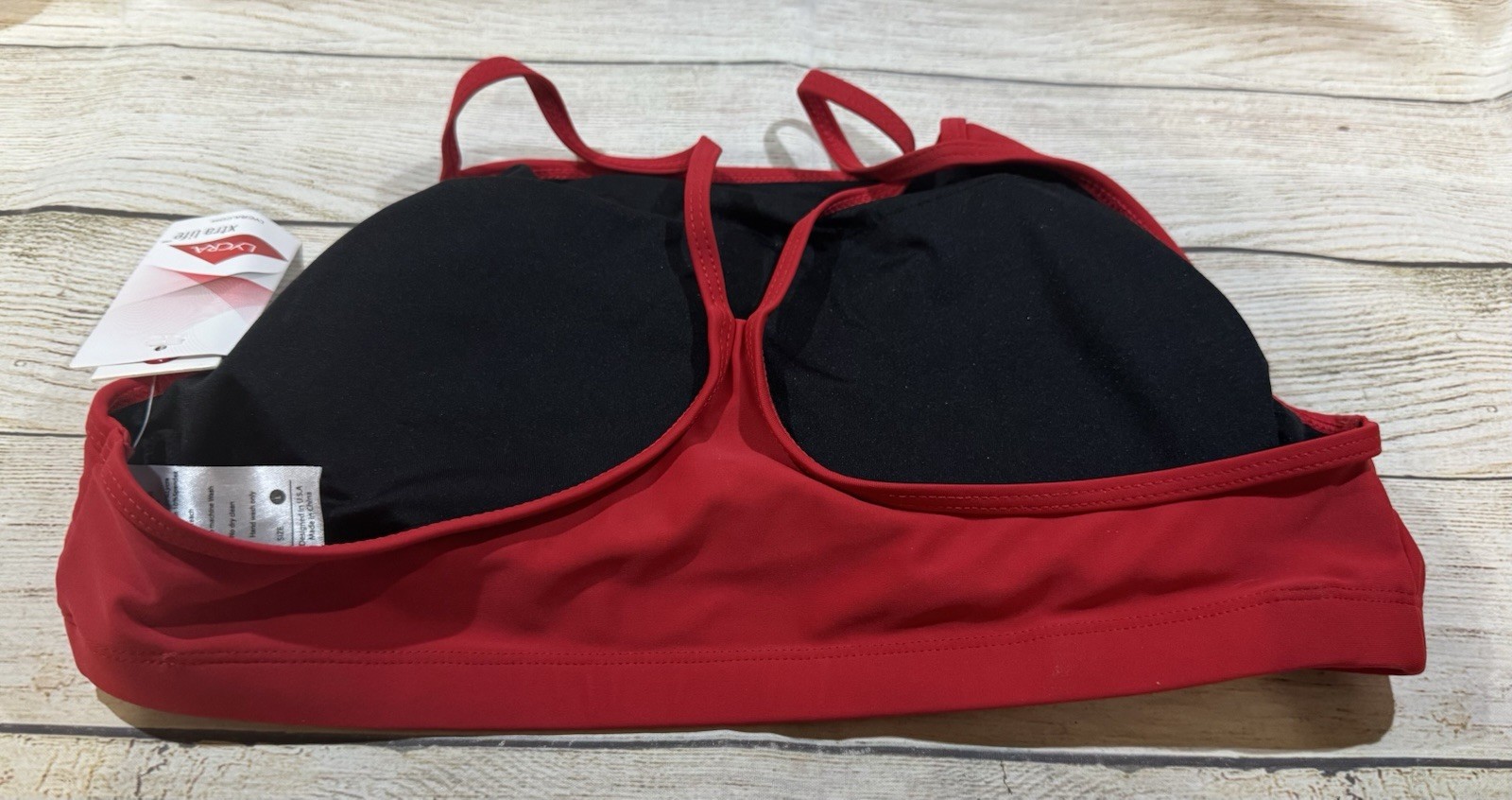 +Guard Blarix Women’s Padded Swim Lifeguard Top Stretch Solid Red Sz L NEW TbA2
