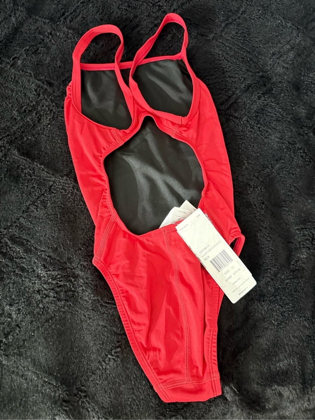 NWT ADIDAS Performance Swim Racer Back Bathing Suit Red Sz 22 XS $70