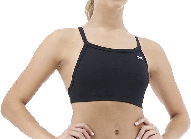 TYR Sport Women’s Solid Durafast Diamondback Workout bra size:L black
