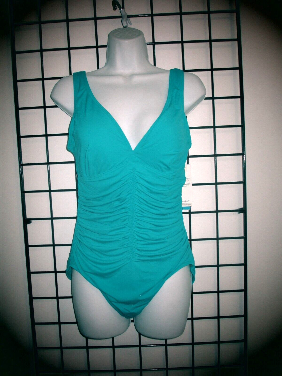 “NEW” CONTOURS BY COCO REEF🌸 12 / 36C==AQUA / SHIRRED FRONT WAIST BATHING SUIT