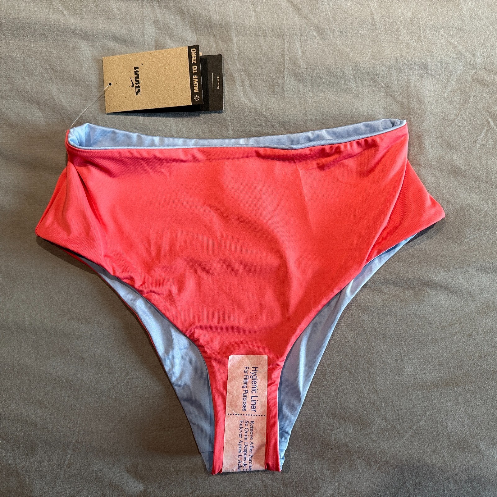 Nike High Waisted Reversible Bikini Swim Bottoms Blue Pink Womens Medium