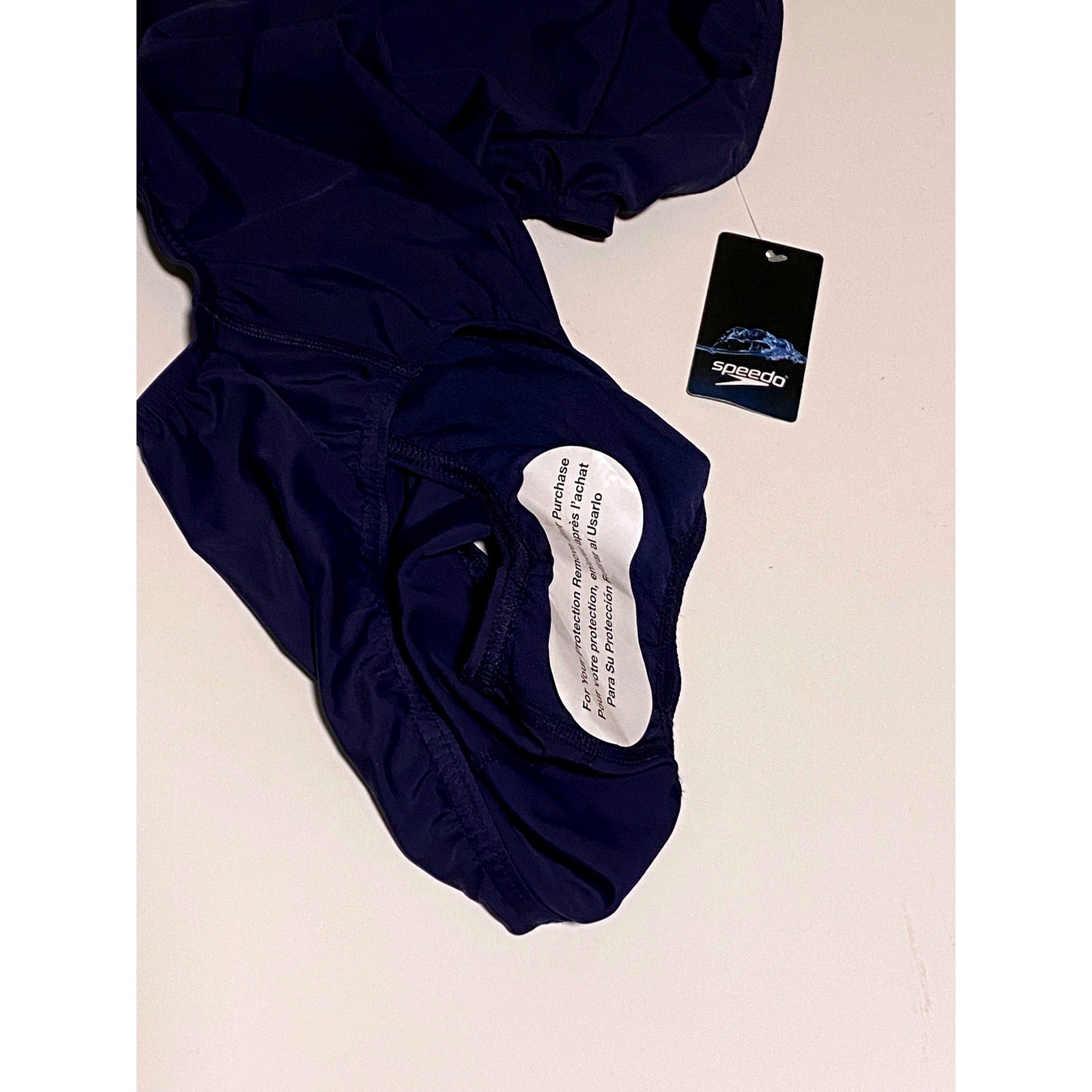 Speedo PowerFLEX Womens One Piece Swimsuit Navy Blue Racerback Size 16/42 NEW