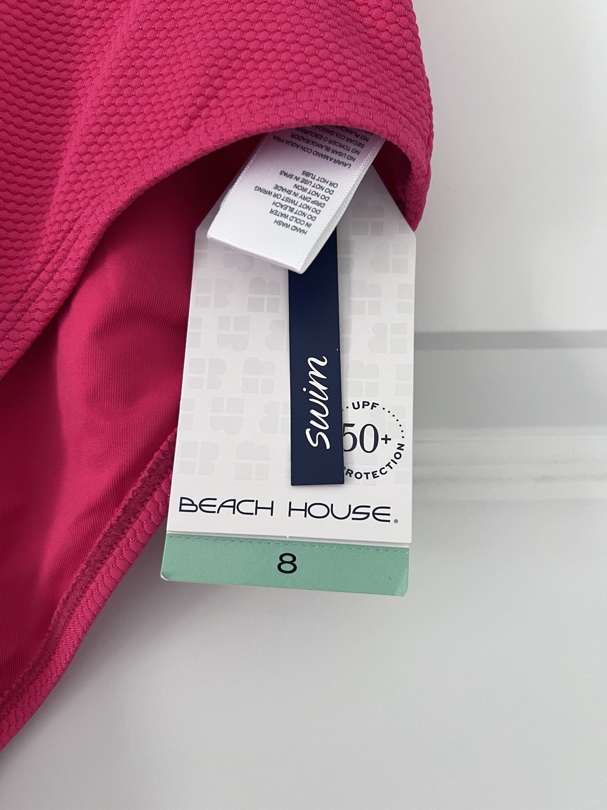 Beach House Rose Hi-Waisted Solid Bottom Sun Pink NWT Size 8