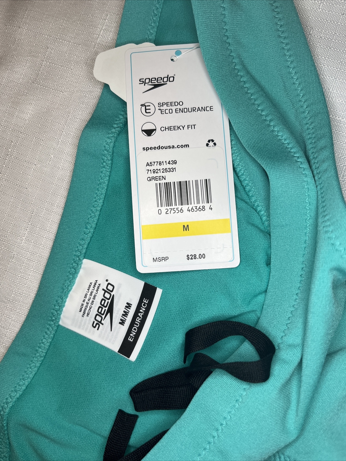 SPEEDO Women’s Swimsuit Bottom Bikini Endurance Cheeky Hipster GREEN – SIZE M