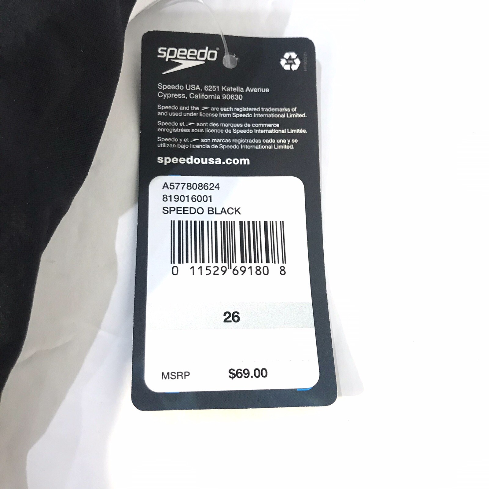 Speedo Competitive Endurance Swimming Suit Flybck Traing Suit A XS/26 Black NWT