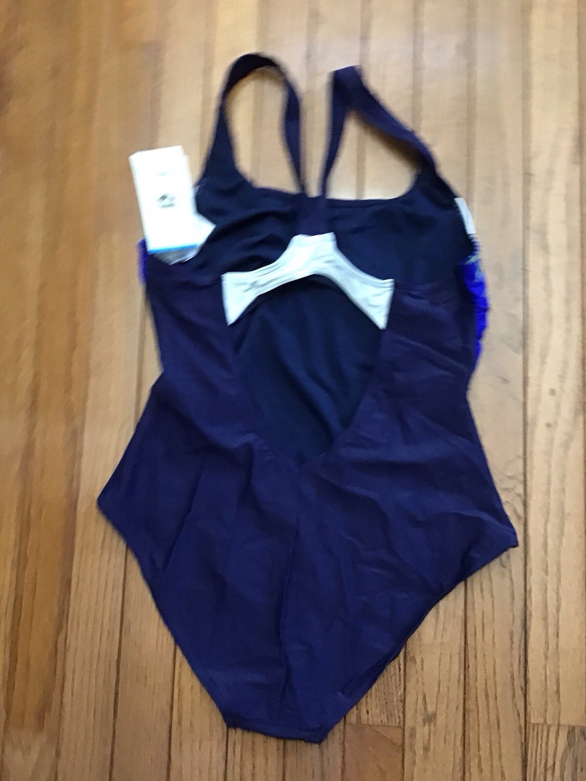 New Arena Size 16W-18W Womens Swimsuit 3Fold, V- Back, Navy Neon Blue (C41-10)