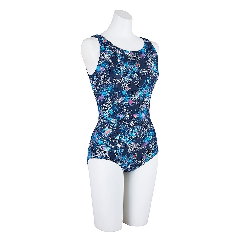 Mizuno Women’s Aqua Fitness One-Piece Swimsuit N2JAC82114 Navy 2025SS U-Back