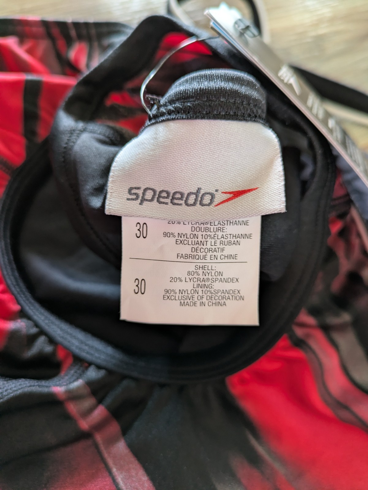 Speedo Performance Race Tech II Crossback One Piece Swimsuit Red Black 30