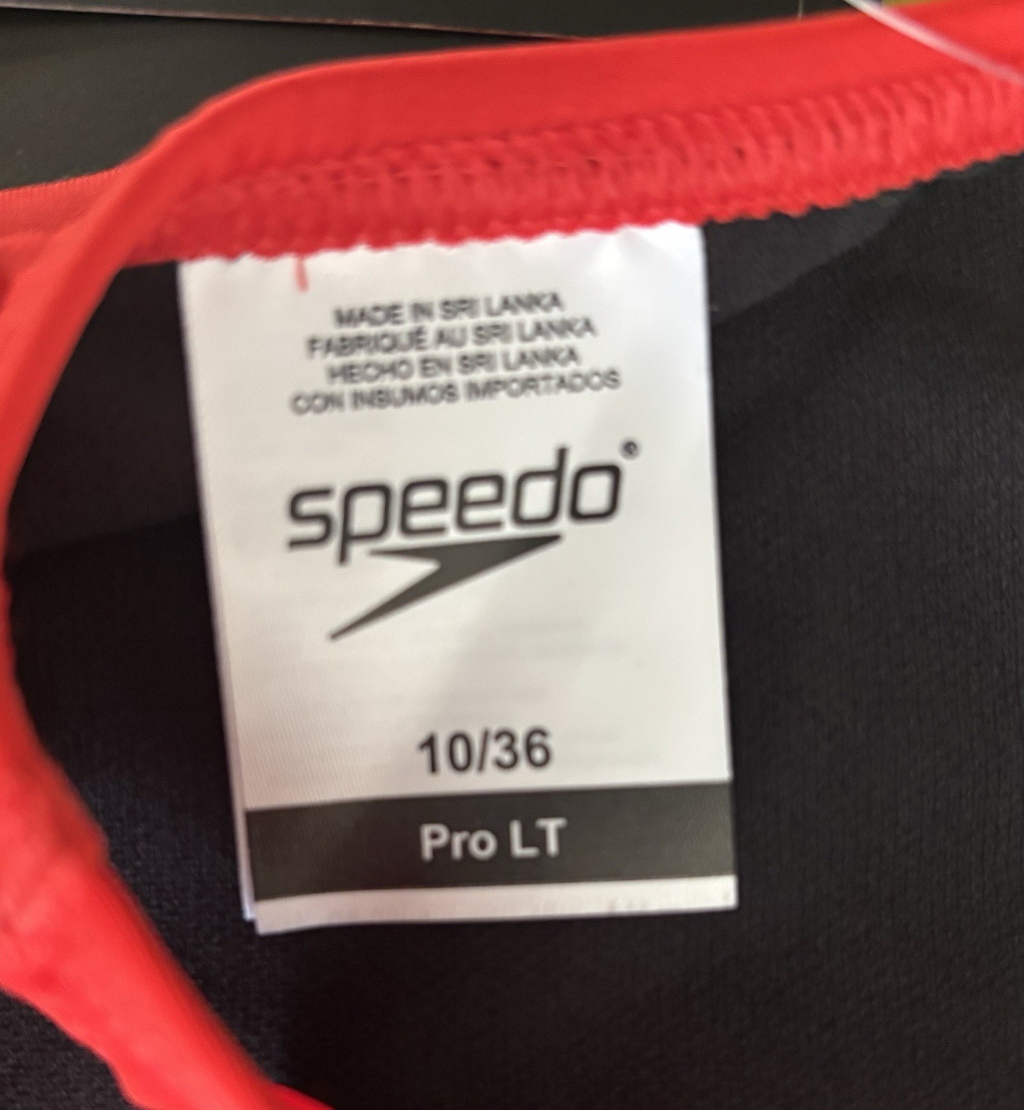 Speedo Pro LT Swimsuit Team Red One Piece Training Swimwear Size 10/36 NWT