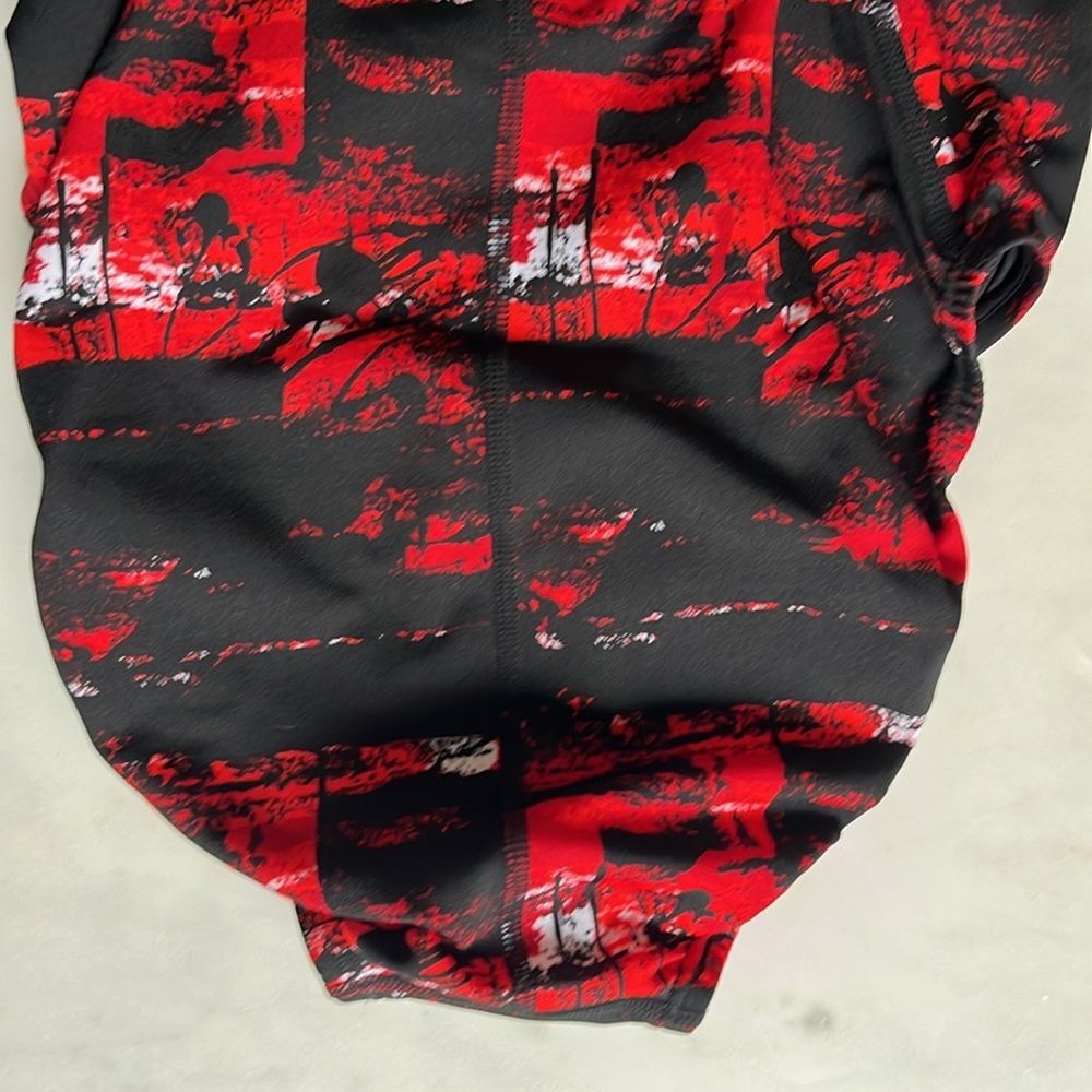 Adidas Vortex One Piece Swimsuit Black Red UPF 50 size 38
