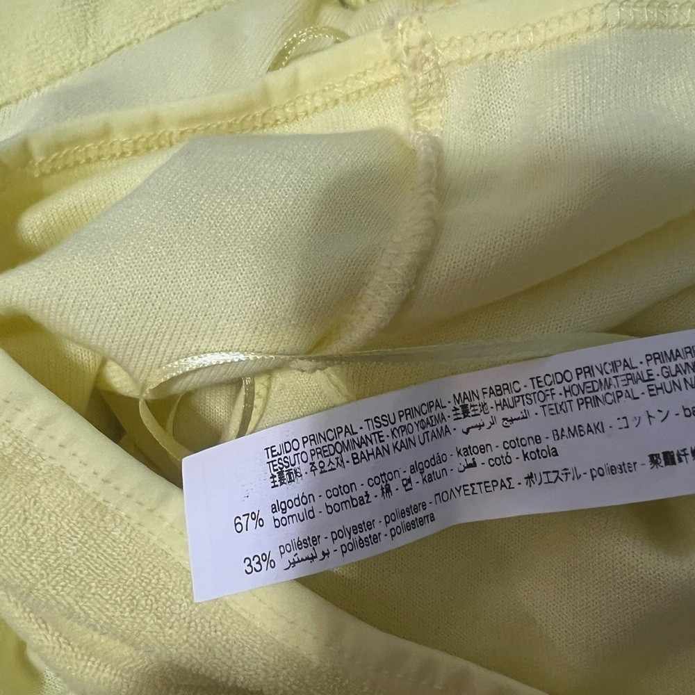 ZARA Pale Yellow Terry Shirt Set Size Small/Medium Cover Up Snaps Swim Beach