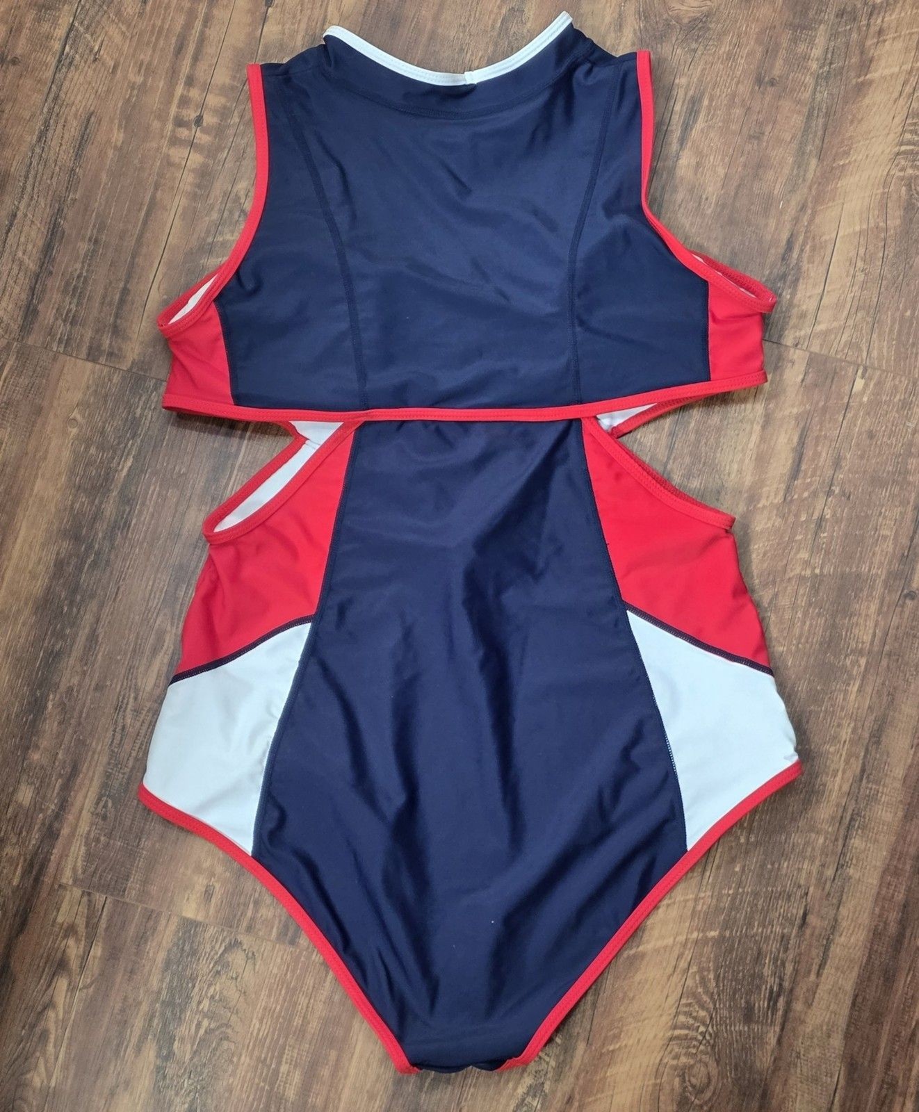 Duskii Inspired Women 2XL Bathing Swim Suit Navy Red Monokini One Piece Luxe