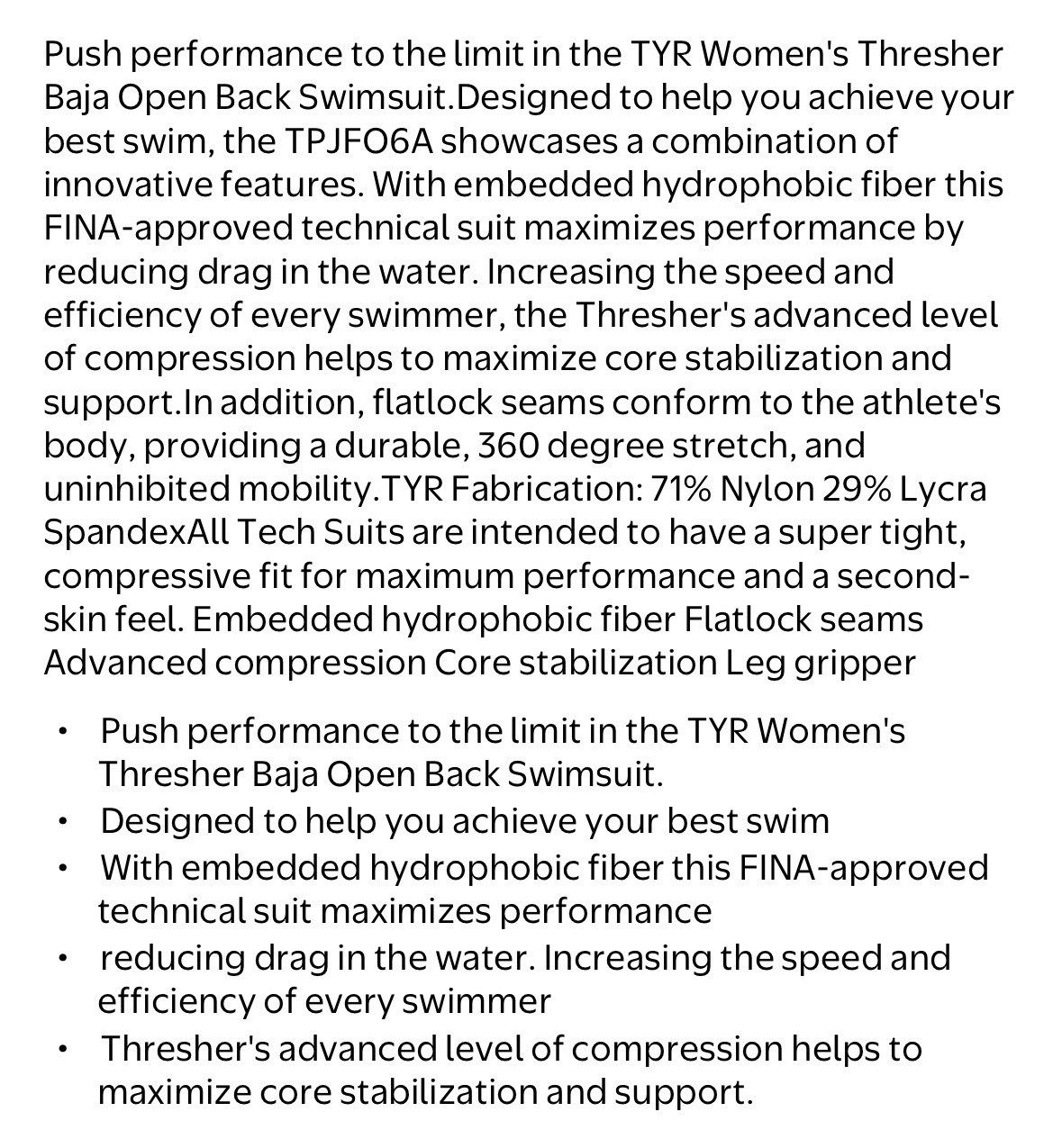 TYR Women’s Thresher Baja Open Back Sz 20 Kneeskin Swimsuit FINA Approved Green