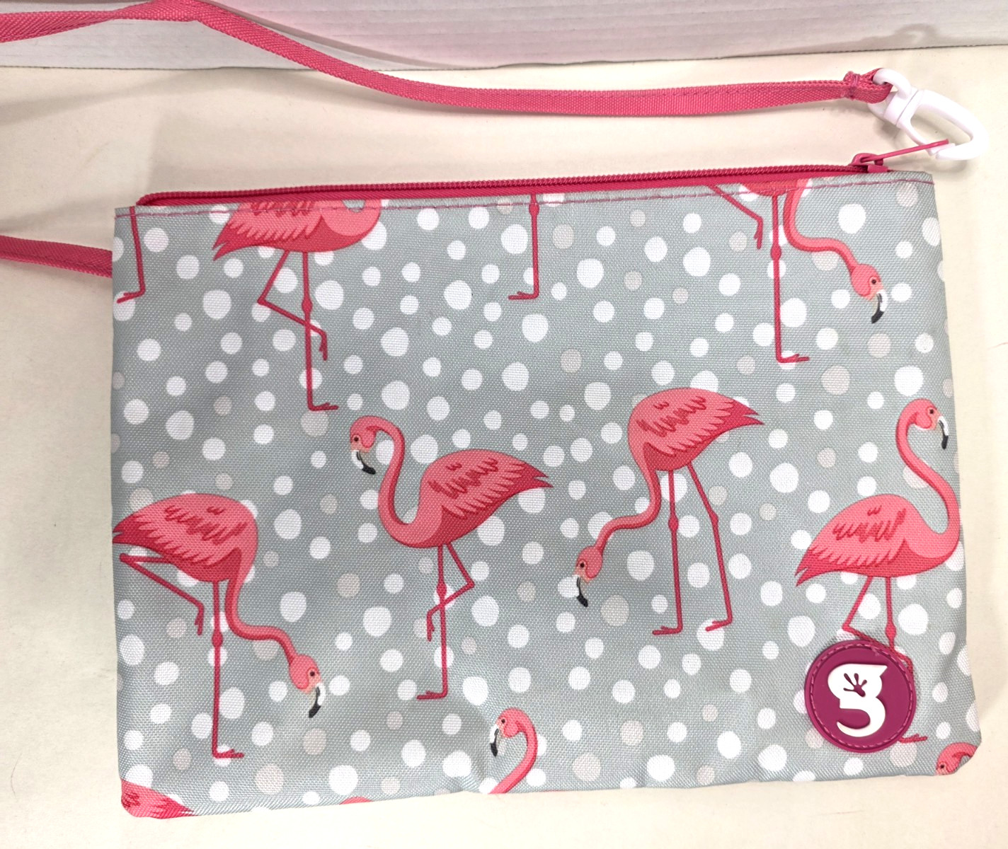 Geckobrands Bathing Suit Utility Bag Pink Flamingos Pool Beach Wet Dry Bag EUC