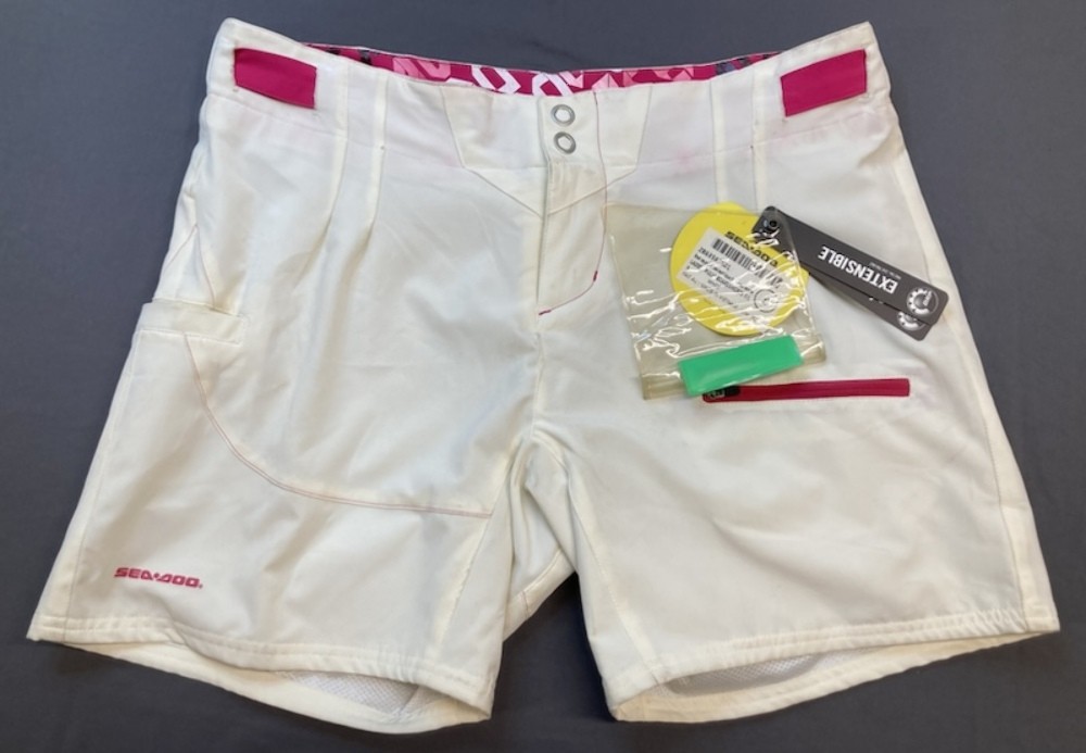BRP 2863562801 SEA-DOO Ladies Pulse Boardshorts WHITE Size 8 New Genuine