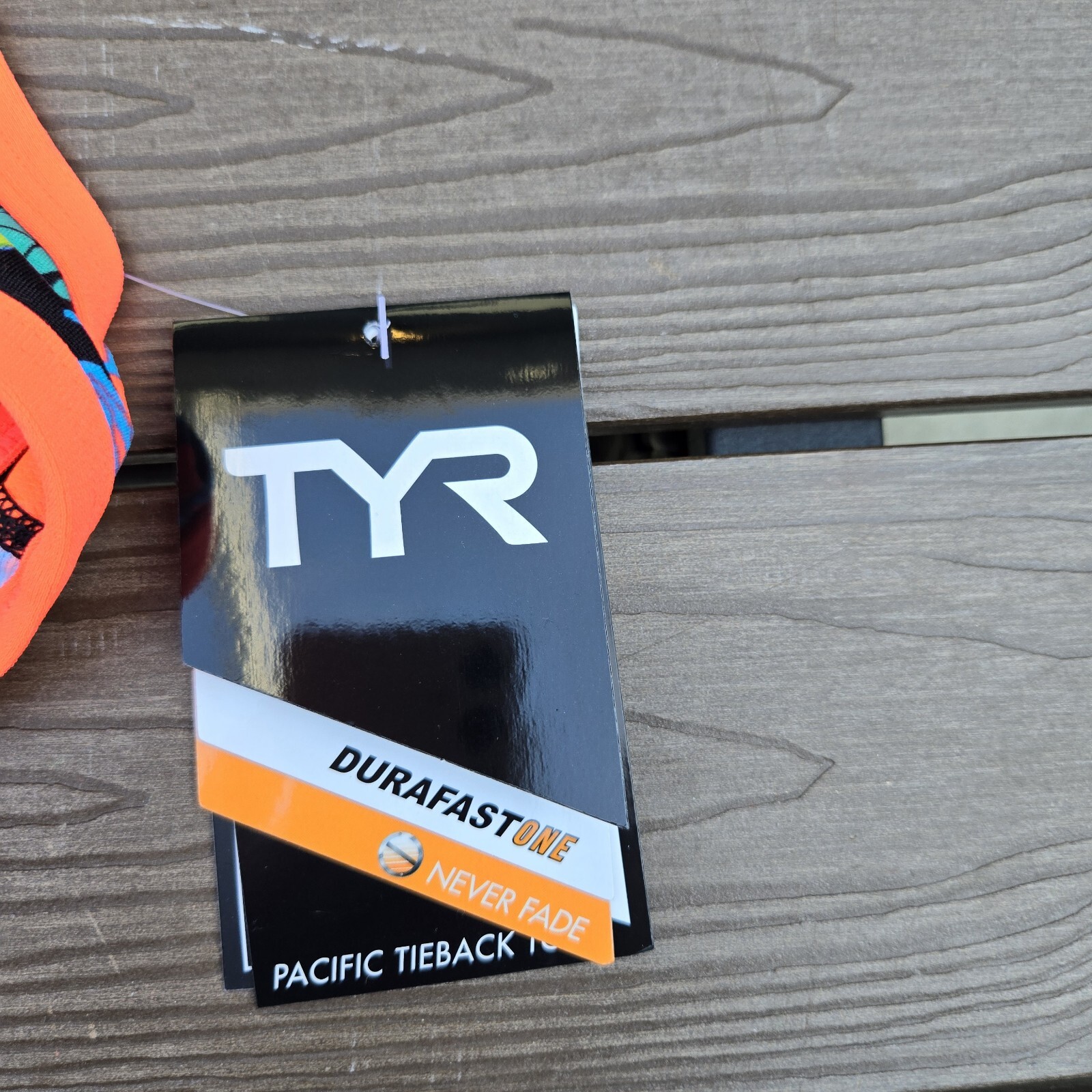 TYR Cross Tieback Bikini Swim Top Women Size Orange Pineapple XS (0/2) New