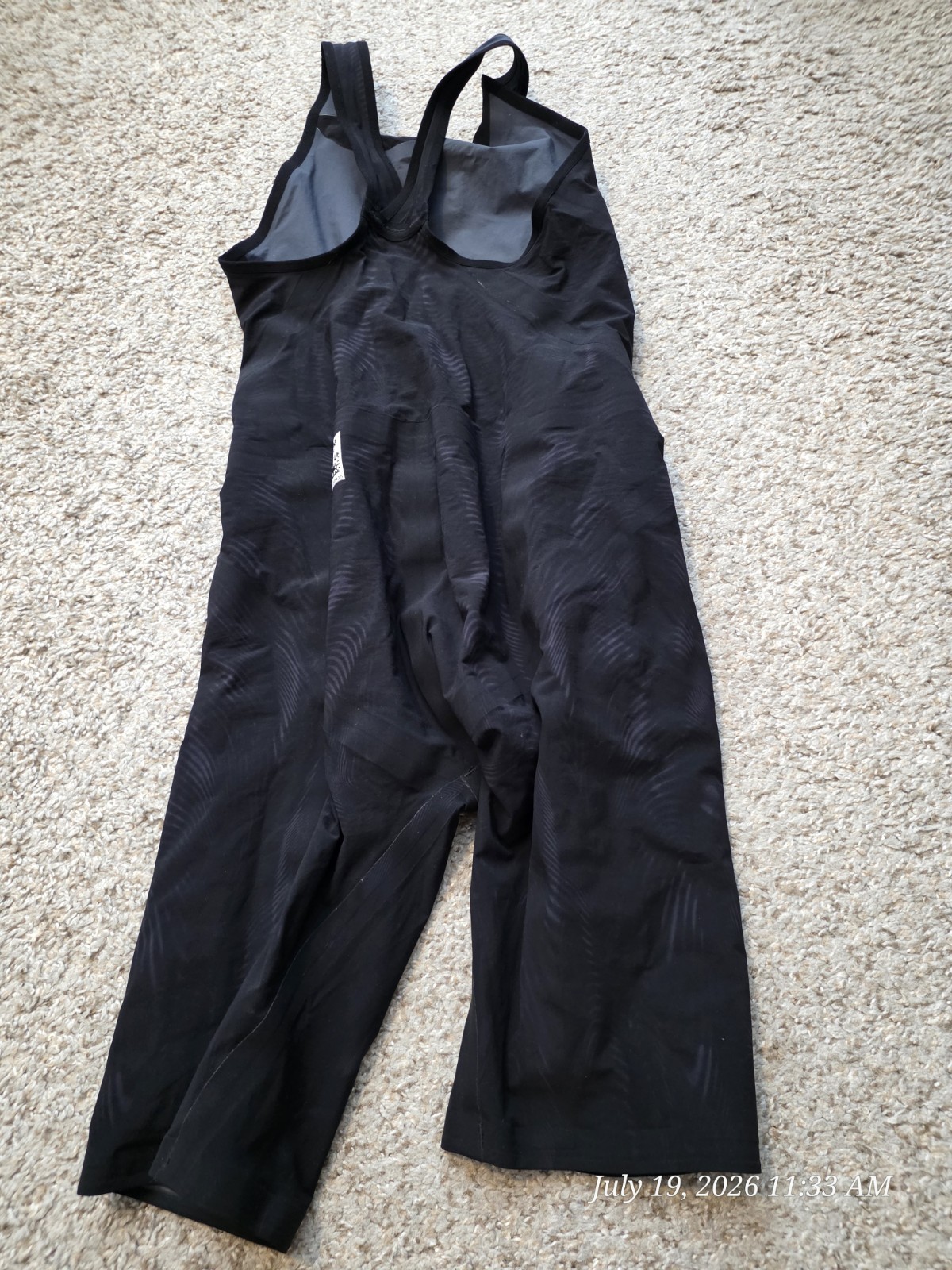 TYR Venzo Women’s Competitive Closed Back Kneeskin Swimsuit Size 29 Black/Gray