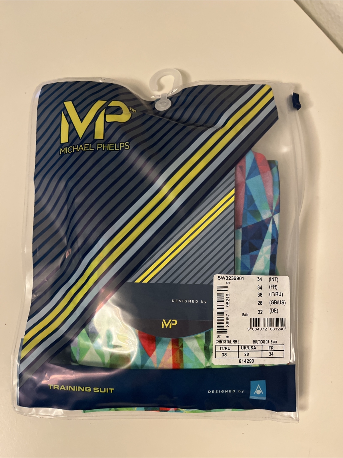 Size 28 Michael Phelps Racing Swim Suit Aqua Infinity Tech! Women Chrystal READ!