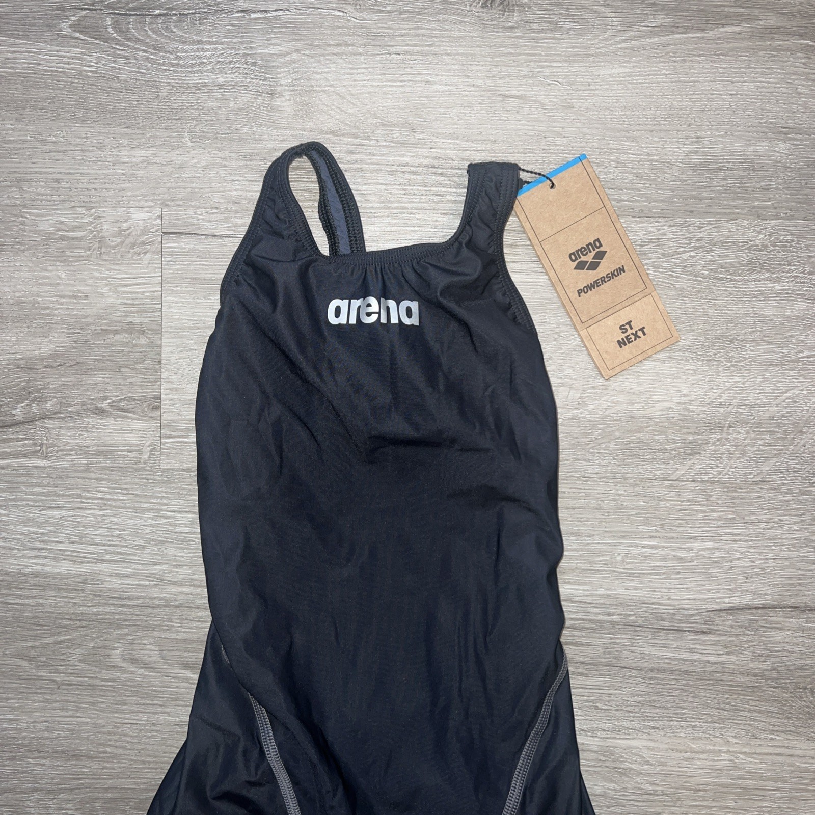 ARENA POWERSKIN ST NEXT OPEN BACK Racing Suit WOMEN SOLID BLACK 005873 Size 32
