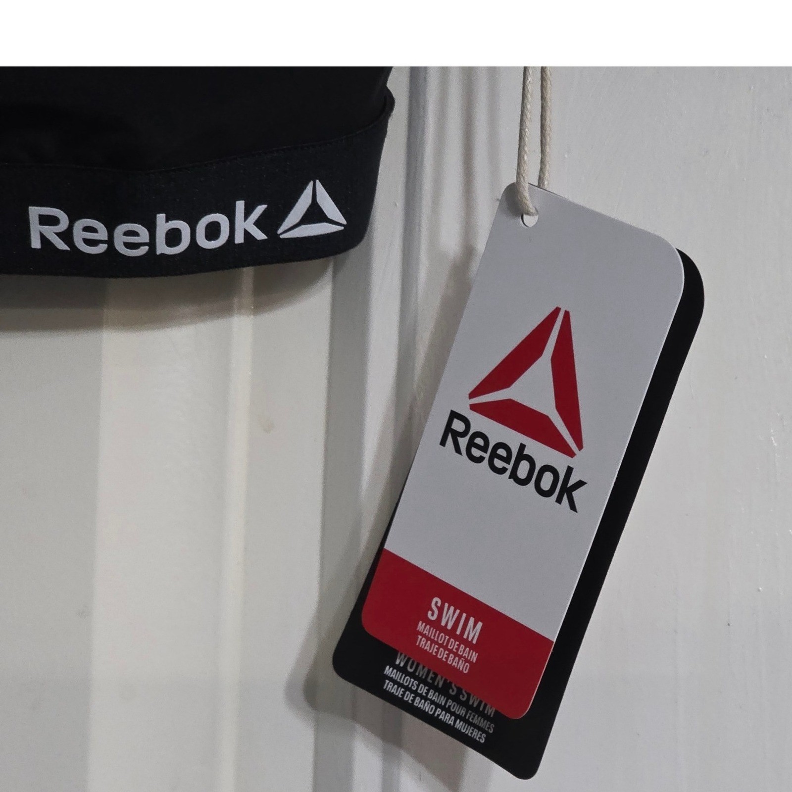 Reebok Black Sports Bra Low Impact Swim Fitness Gym Workout Athleisure