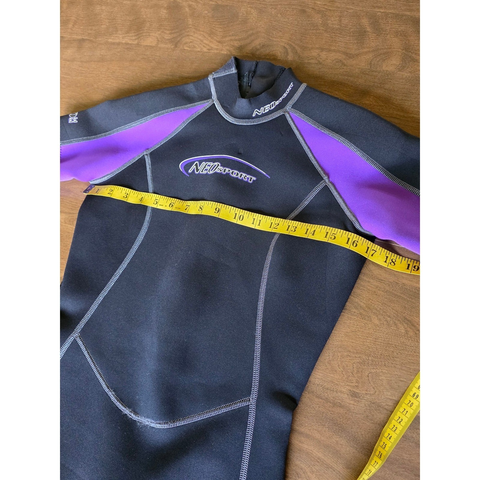 NeoSport Womens Shorty Wetsuit Sz 8 Black Purple 2mm Neoprene Scuba Surf Snorkel