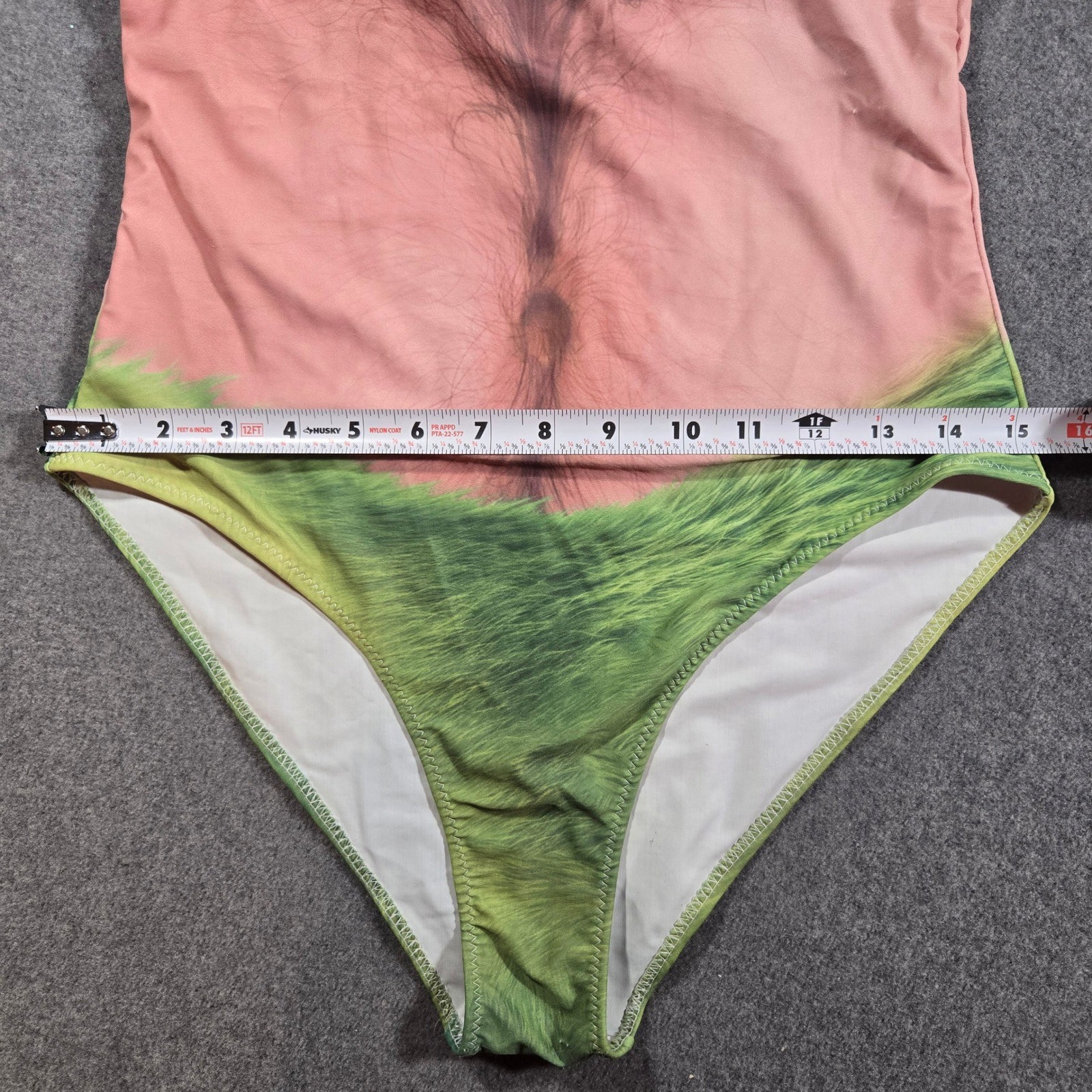 Swimsuit Woman One Piece Funny Hairy Chest Sz Large Prank Beach Vacation Pool