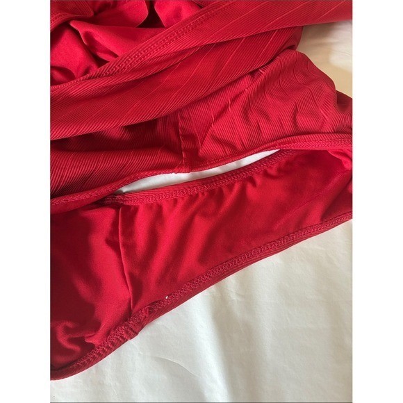 SENITA Athletics Large Red One Piece Swimsuit Modest Full Coverage Beach Resort