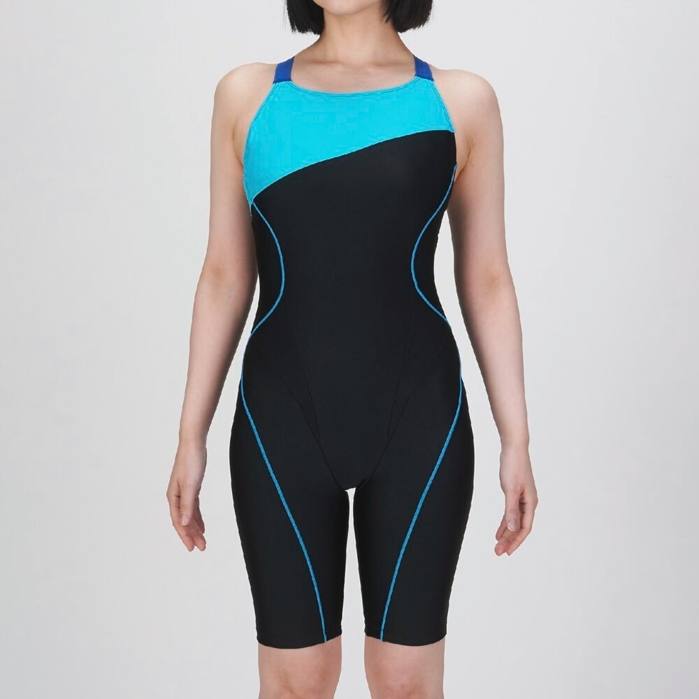 Mizuno Women’s Stroke ONE Swim Fitness All-in-One Suit N2JGC33192 Black/Blue