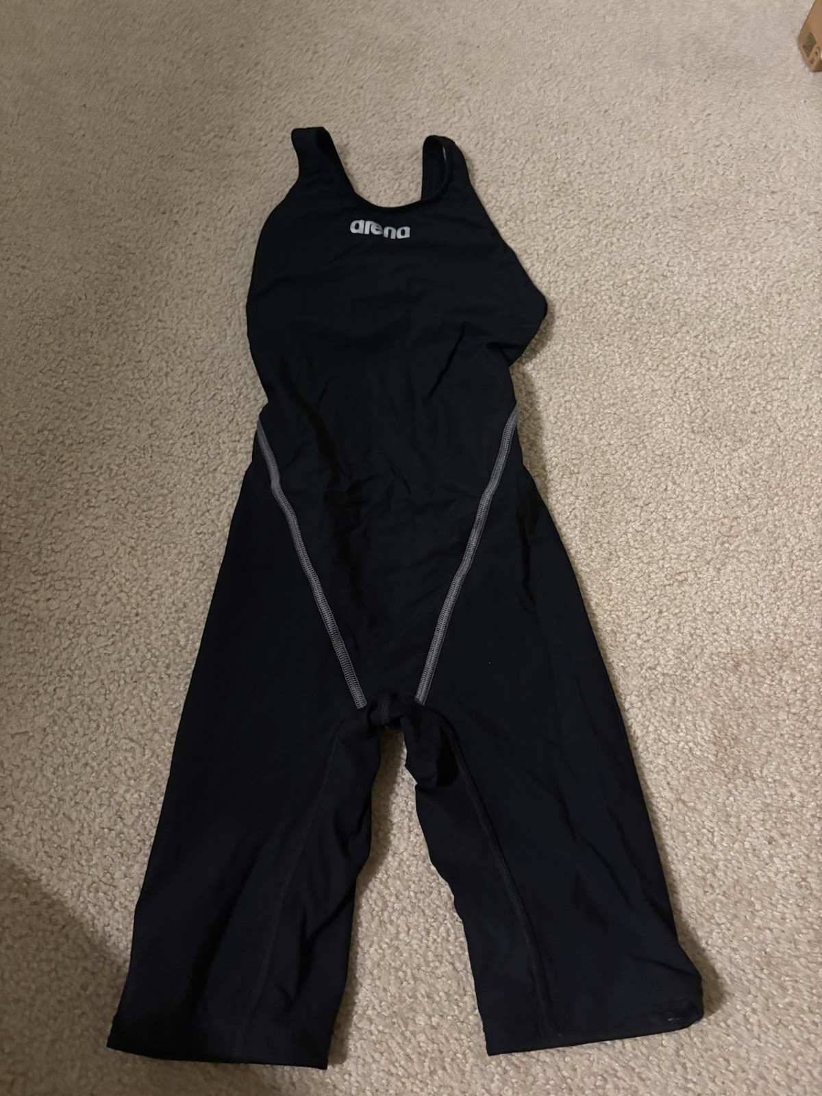 Arena Powerskin St 2.0 Open-Back Racing Tech Suit Black, Size 28