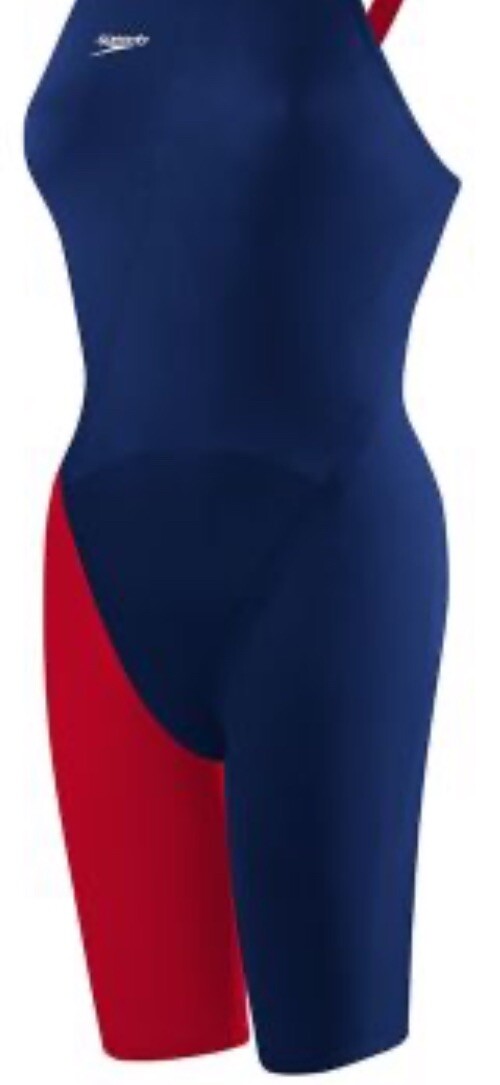 Women’s Speedo LZR Elite 2 Size 29 Kneeskin Open Back-Navy/Red–No Comfort Strap