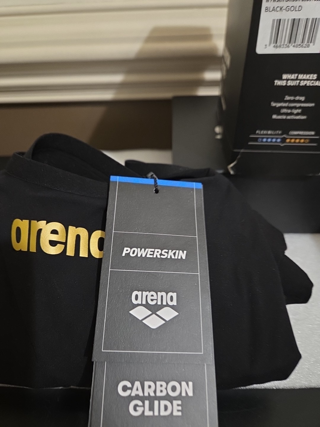 Arena Powerskin Carbon Glide Swimsuit Women’s 34 Closed Back Black Gold NWT NIB