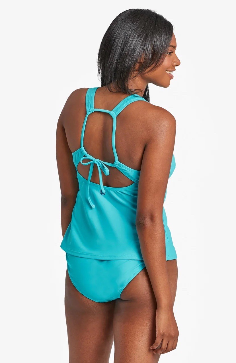 Life is Good UPF 50+ Turquoise 2 Pc Tankini Bikini Swimsuit Women’s Size L NWT