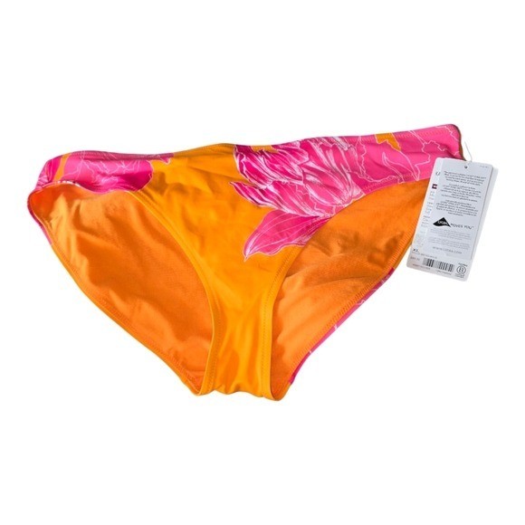Athleta Kailua Orange Pink Mid Rise Lycra Xtra Life Brief Bottom Size XL NWT