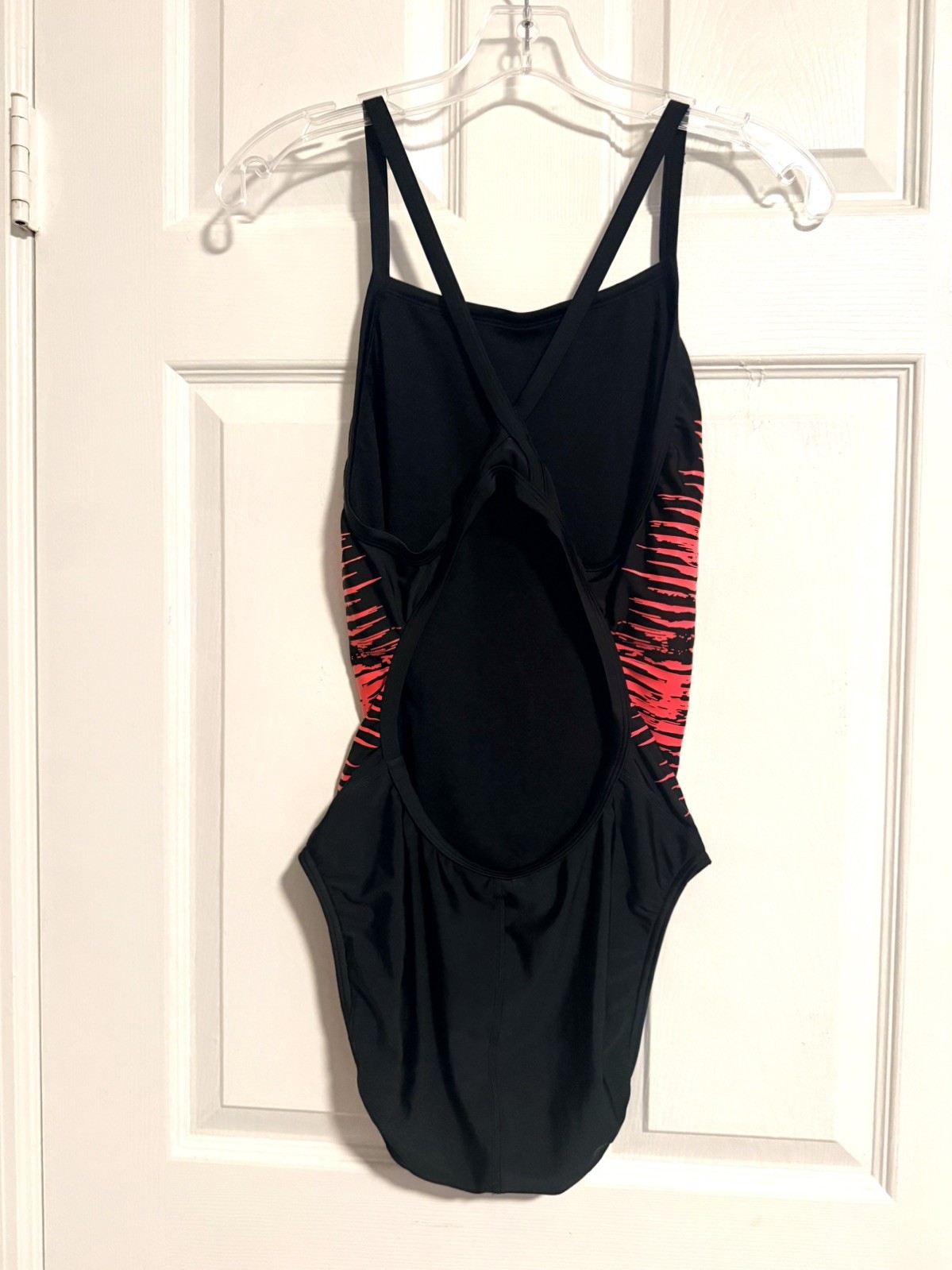 Speedo Pro LT One Piece Swimsuit Black Red Orange Racerback Size 14/40 Women’s