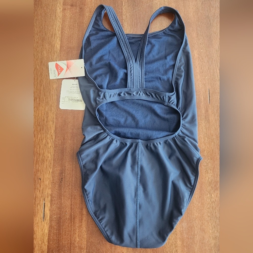 Sporti Navy Cross-back One-Piece Swimsuit Sz 38
