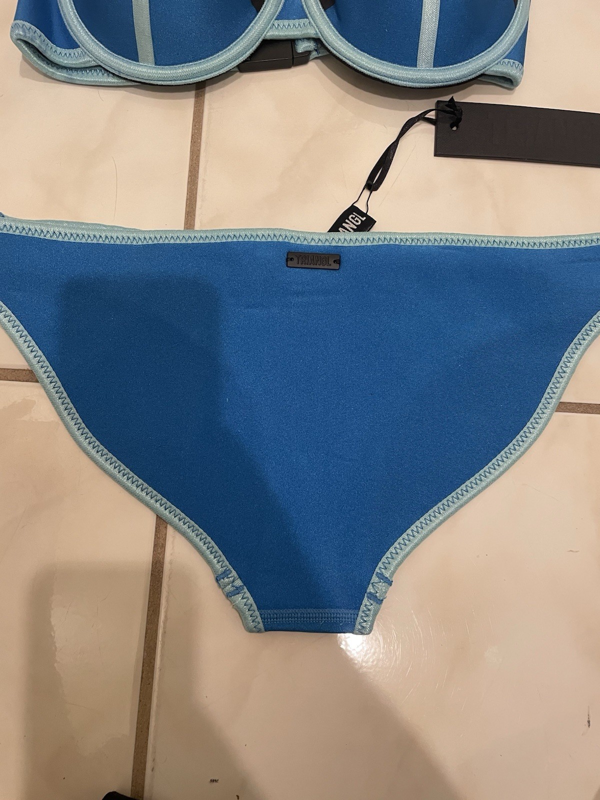 Womens Blue TRIANGL Bathing suit set Size XS Strapless