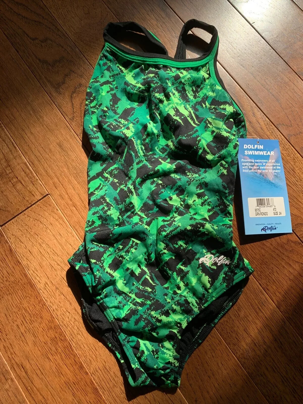 DOLFIN Rondo Print Female DBX Back One Piece Swimsuit Girls 24 NEW with Tags $84